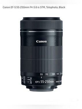 Canon 55-250mm EF-S Telephoto Zoom Lens - Black